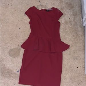Red peplum dress